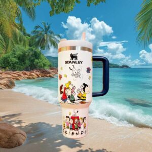 Peanuts Snoopy and Friends White Tumbler Design