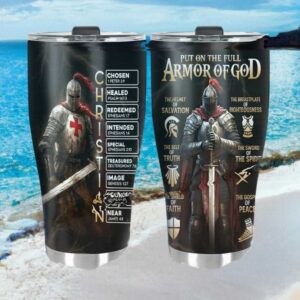 Personalized Armor of God Knight Christian Tumbler Custom Name Acrostic
