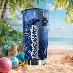 Personalized Geelong Cats AFL Indigenous Art Culture Custom Tumbler
