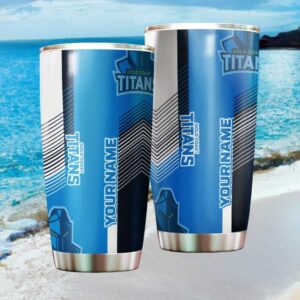 Personalized Gold Coast Titans NRL Tumbler   Custom Name Stainless Steel Tumbler