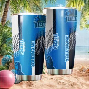 Personalized Gold Coast Titans NRL Tumbler Custom Name Stainless Steel Tumbler