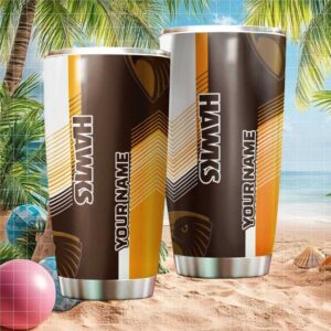 Personalized Hawthorn Hawks AFL Tumbler Custom Name Stainless Steel Tumbler