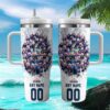 Personalized Milwaukee Brewers MLB Navy Glitter Drip Tumbler Personalized Milwaukee Brewers MLB Navy Glitter Drip Tumbler
