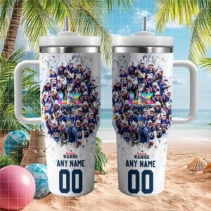 Personalized New England Patriots Super Bowl LIX Champions Tumbler