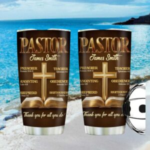 Personalized Pastor James Smith Preacher & Teacher Appreciation Tumbler Gift