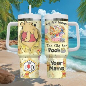 Personalized Winnie The Pooh 100 Years Custom Name Insulated Tumbler