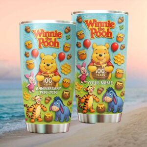 Personalized Winnie The Pooh 100th Anniversary 1926 2026 Stainless Steel Tumbler