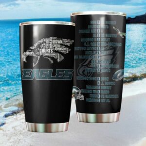 Philadelphia Eagles Word Art Player Names Insulated Tumbler 20oz30oz