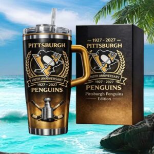 Pittsburgh Penguins 100th Anniversary 1927 2027 Gold Edition 40oz Tumbler