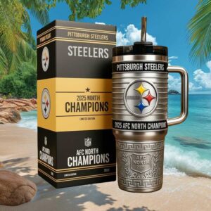 Pittsburgh Steelers 2025 AFC North Champions Limited Edition Steel Tumbler