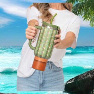 Realistic Cactus Pattern 3D Print Insulated Tumbler Green Succulent Desert Design