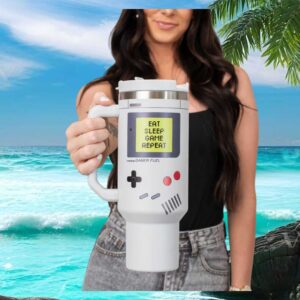 Retro Gamer Fuel Eat Sleep Game Repeat 40oz Insulated Tumbler