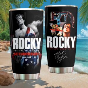 Rocky 50th Anniversary 1976 2026 Tumbler Classic American Flag Boxing Wrap