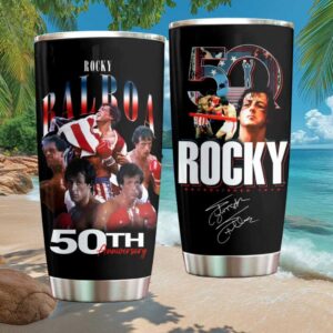 Rocky 50th Anniversary Established 1976 Tumbler Rocky Balboa Collage Design