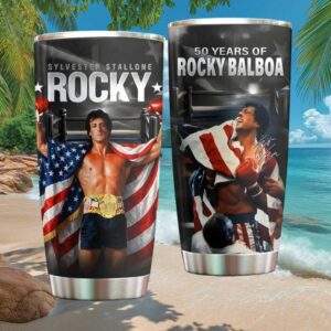 Rocky Balboa 50 Years Anniversary Tumbler Sylvester Stallone Boxing Legend