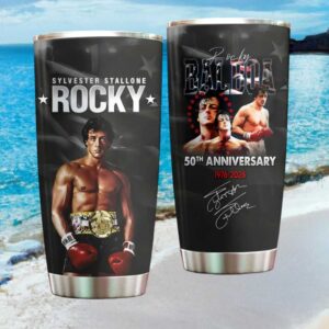 Rocky Balboa 50th Anniversary 1976 2026 Signature Sylvester Stallone Tumbler
