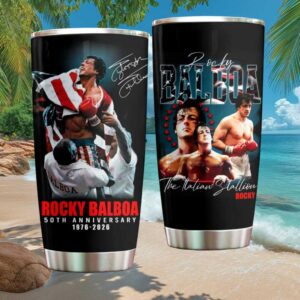 Rocky Balboa 50th Anniversary Photo Collage Tumbler 1976 to 2026 Tribute