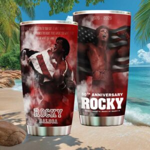 Rocky Balboa Quote “It Ain't How Hard You Hit” 50th Anniversary Red Smoke Tumbler
