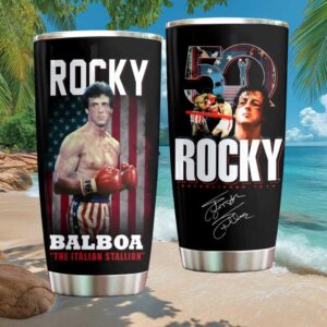 Rocky Balboa “The Italian Stallion” 50 Years Anniversary Tumbler with Signature