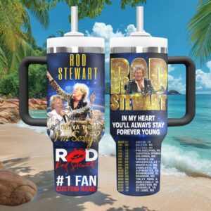 Rod Stewart Forever Young #1 Fan Custom Name Concert Tour Tumbler