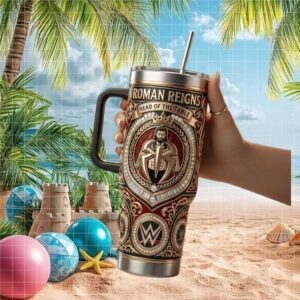 Roman Reigns Head of the Table 3D Ornate WWE Wrestling Tumbler Design