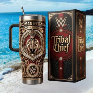 Roman Reigns Tribal Chief 3D Embossed 40oz Tumbler with Handle