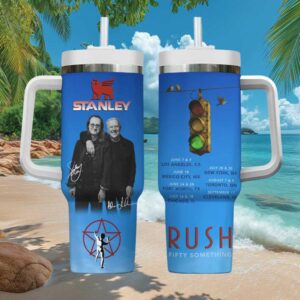 Rush Band “Fifty Something” Anniversary Tour 40oz Tumbler Geddy Lee & Alex Lifeson