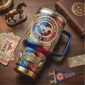 SMU Mustangs Pony Up University 3D Commemorative Tumbler Design