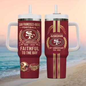 San Francisco 49ers 80th Anniversary (1946 2026) Faithful to the Bay Tumbler