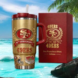 San Francisco 49ers 80th Anniversary Gold Leaf Edition Insulated Team Tumbler