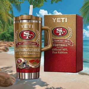 San Francisco 49ers 80th Anniversary Yeti Tumbler Official NFL Fan Edition