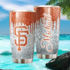 San Francisco Giants Personalized Glitter Drip Tumbler Custom Name