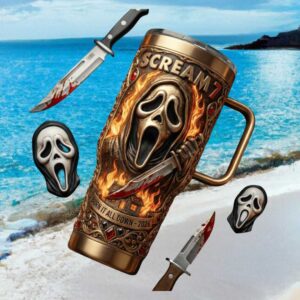 Scream 7 “Burn It All Down” 2026 Ghostface 3D Horror Movie Tumbler