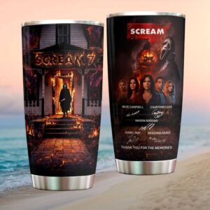 Scream 7 Burning Woodsboro House Ghostface Cast Autograph Tumbler