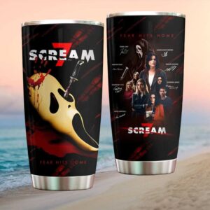 Scream 7 “Fear Hits Home” Cast Graphic 20oz Tapered Tumbler