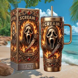Scream 7 Ghostface Burn It All Down Horror 40oz Tumbler