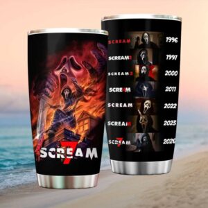 Scream 7 Horror Franchise History Timeline 1996 2026 Ghostface Commemorative Tumbler