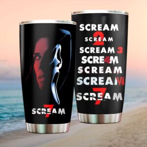 Scream 7 Sidney Prescott & Ghostface Half Face Horror Tumbler