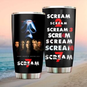 Scream 7 Some Ghosts Never Die Blue Glow Cast Tribute Tumbler