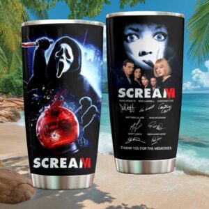 Scream VI Ghostface Horror Movie Cast Signed Stainless Steel Tumbler