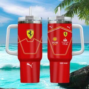 Scuderia Ferrari F1 Racing Personalized 40oz Tumbler Rosso Corsa Red