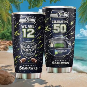 Seattle Seahawks Celebrating 50 Years CenturyLink Field Graphic Tumbler