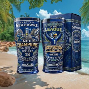 Seattle Seahawks NFC Champions 2025 Loudest In The League Commemorative Glass
