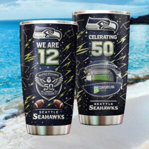 Seattle Seahawks Starry Night 50 Years Anniversary 20oz Stainless Steel Tumbler
