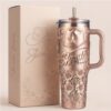 Pink Ribbon Hope Survivor Glitter Butterfly 3D Embossed Insulated Tumbler Pink Ribbon Hope Survivor Glitter Butterfly 3D Embossed Insulated Tumbler