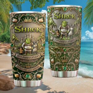 Shrek 25th Anniversary 2001 2026 Ogres Are Like Onions Green 3D Tumbler