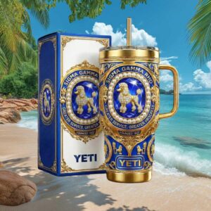 Sigma Gamma Rho 1922 Golden Poodle & Blue Diamond Pearl 3D Luxury Tumbler