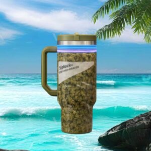 Sipluck “Stay High drated” Leaf Pattern Insulated Novelty Tumbler