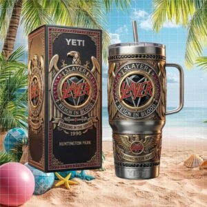 Slayer Reign In Blood 1990 Seasons In The Abyss 3D Metalwork Tumbler