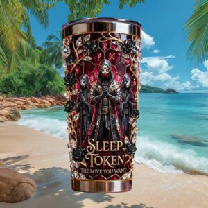 Sleep Token Band Inspired The Love You Want Gothic Stained Glass 3D Tumbler